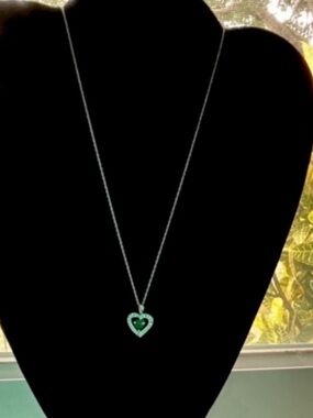 NWT Emerald Pendant STERLING SILVER Lab Created 18”
